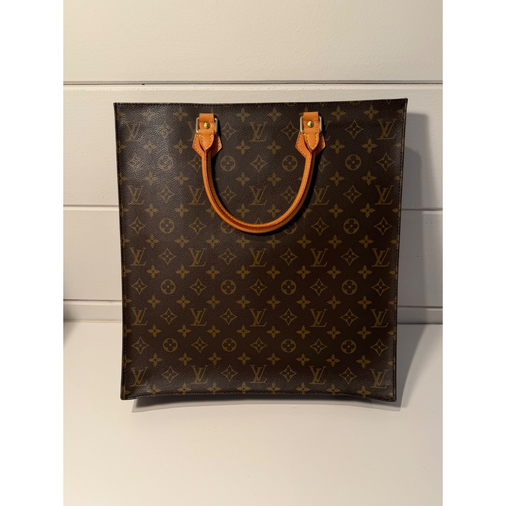 Louis Vuitton Sac Plat Monogram Canvas Tote Bag Brown Vertical Handbag M53124